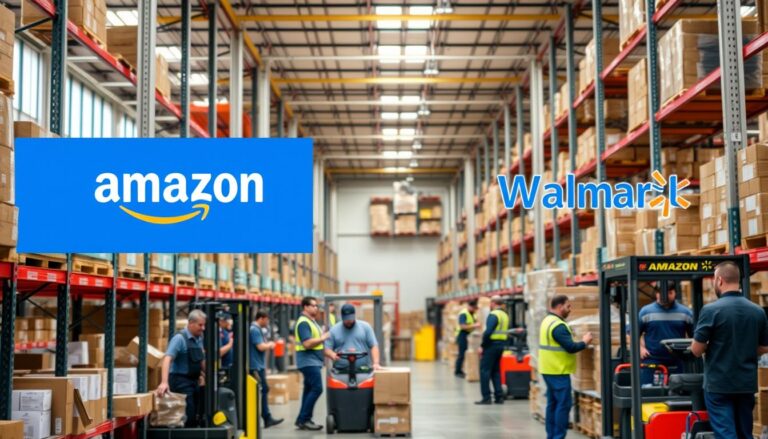 vacantes disponibles en almacenes de Amazon y Walmart